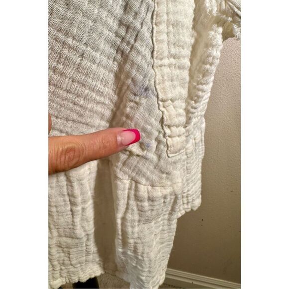 Free People Pina Colada Genevive Mini 3/4 Sleeves Tunic Dress Small - Picture 5 of 12